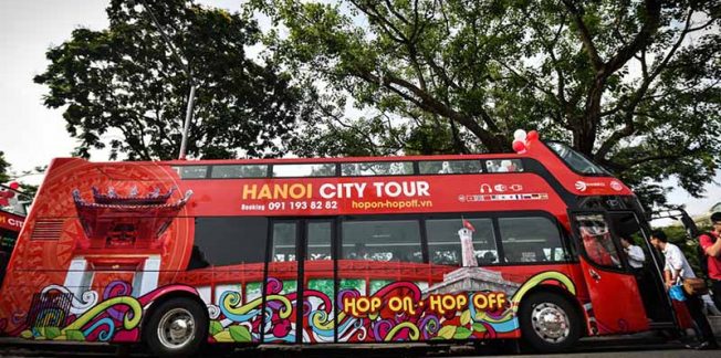 double decker bus city tour hanoi